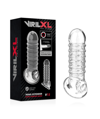 VIRILXL - EXTENSION Y FUNDA DE PENE V15 TRANSPARENTE