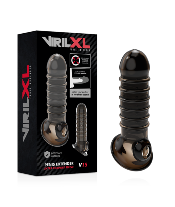 VIRILXL - EXTENSION Y FUNDA DE PENE V15 NEGRO