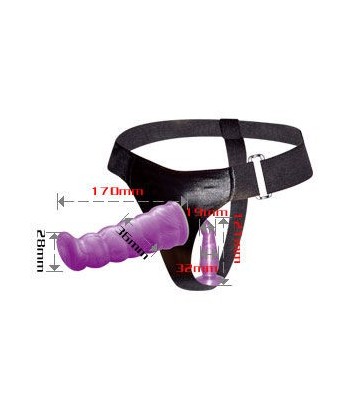 BAILE - ARNÉS ANAL Y VAGINAL FEMENINO LILA PUNTO G 17 CM
