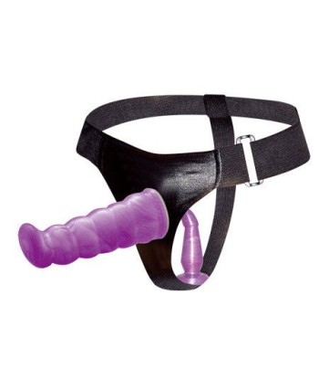 BAILE - ARNÉS ANAL Y VAGINAL FEMENINO LILA PUNTO G 17 CM