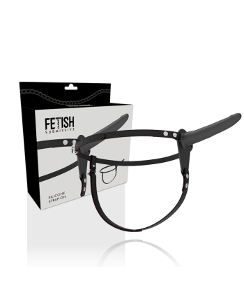 FETISH SUBMISSIVE HARNESS - SILICONA NEGRO 15 CM