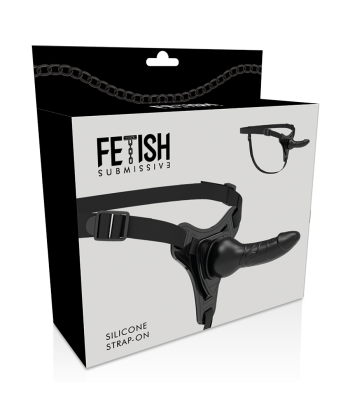 FETISH SUBMISSIVE HARNESS - SILICONA NEGRO REALISTIC 16 CM