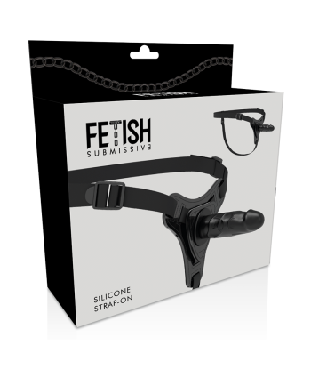 FETISH SUBMISSIVE HARNESS - SILICONA NEGRO REALISTIC 15 CM