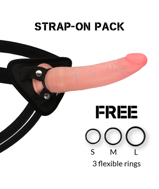 ROCKARMY - ARNÉS DUAL DENSITY CRUSADER DILDO REALISTA 21.5 CM -O- 4.46 CM