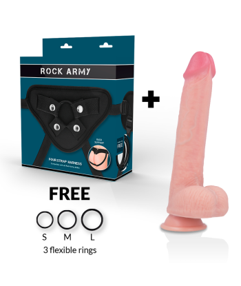 ROCKARMY - ARNÉS LIQUID SILICONE DILDO PREMIUM KINGCOBRA 24 CM -O- 4.77 CM