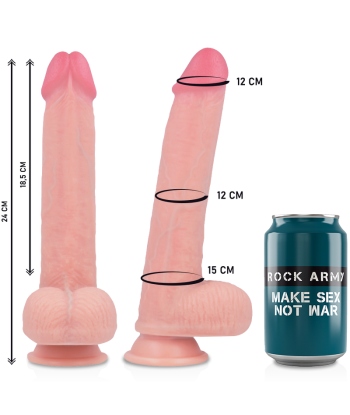 ROCKARMY - ARNÉS LIQUID SILICONE DILDO PREMIUM KINGCOBRA 24 CM -O- 4.77 CM