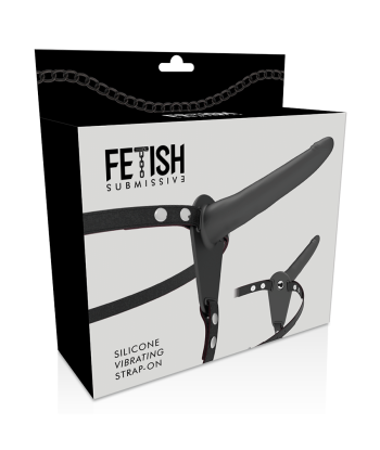 FETISH SUBMISSIVE HARNESS - VIBRADOR SILICONA NEGRO 15 CM