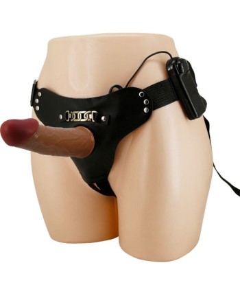 PRETTY LOVE - STARKS HARNESS BRIEFS VIBRACIÓN MULTI-VELOCIDAD DILDO 17,5 CM MULATO