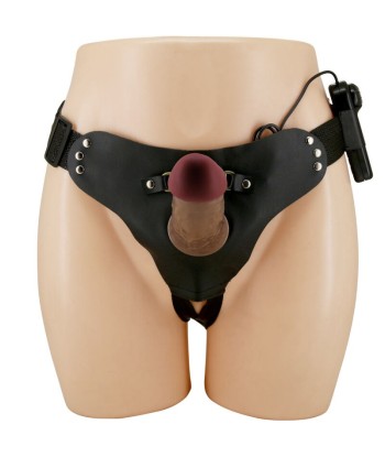 PRETTY LOVE - STARKS HARNESS BRIEFS VIBRACIÓN MULTI-VELOCIDAD DILDO 17,5 CM MULATO