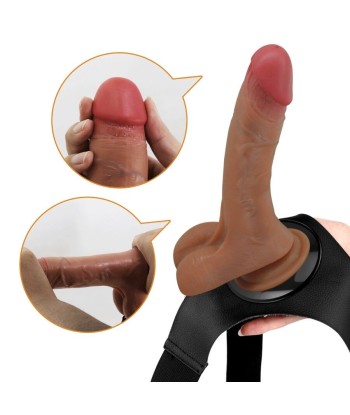 PRETTY LOVE - HARNESS BRIEFS UNIVERSAL CON DILDO VIBRACIÓN Y SQUIRTING 15.5 CM MULATO