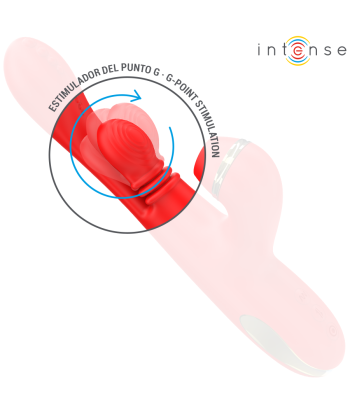 INTENSE - KATY ESTIMULADOR CLÍTORIS MULTIFUNCIÓN 4 CABEZALES INTERCAMBIABLES ROJO