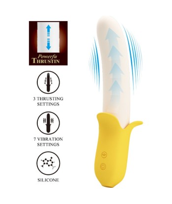 PRETTY LOVE - BANANA GEEK SUPER POWER 7 VIBRACIONES UPandDOWN SILICONA NEGRO