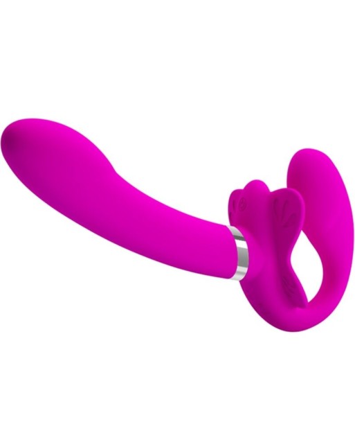 PRETTY LOVE - VALERIE VIBRADOR DOBLE STRAP-ON 12 VIBRACIONES MORADO