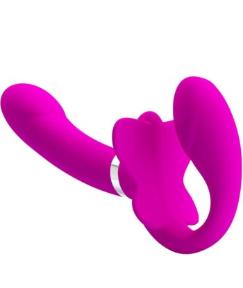 PRETTY LOVE - VALERIE VIBRADOR DOBLE STRAP-ON 12 VIBRACIONES MORADO