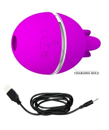 PRETTY LOVE - VIBRADOR DE SILICONA REDONDO GEMINI BALL MORADO