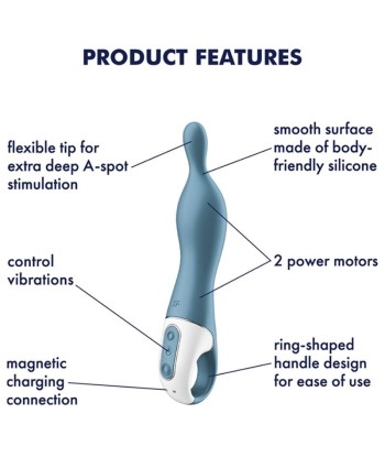 SATISFYER - AMAZING 1 VIBRADOR PUNTO A AZUL