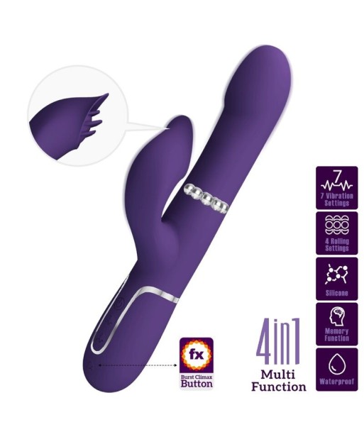 PRETTY LOVE - ZALIN VIBRADOR RABBIT PERLAS 4 EN 1 MORADO PRETTY LOVE - ZALIN VIBRADOR RABBIT PERLAS 4 EN 1 MORADO