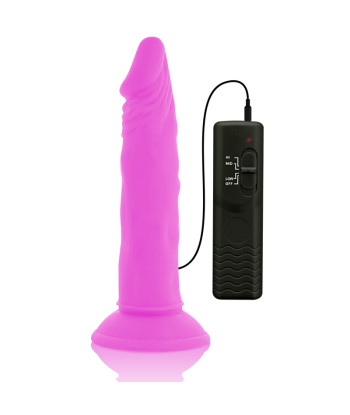 DIVERSIA - DILDO REALÍSTICO FLEXIBLE CON VIBRACIÓN LILA 23 CM -O- 4.3 CM