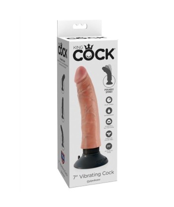 KING COCK - DILDO VIBRADOR 17.78 CM NATURAL