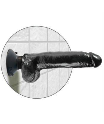 KING COCK - DILDO VIBRADOR CON TESTÍCULOS 23 CM NEGRO