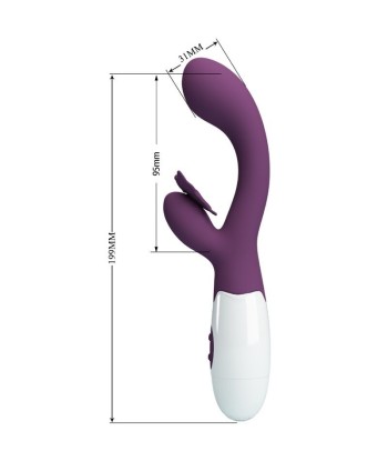 PRETTY LOVE - BUTTERFLY KISS VIBRADOR RABBIT and ESTIMULADOR PUNTO G MORADO