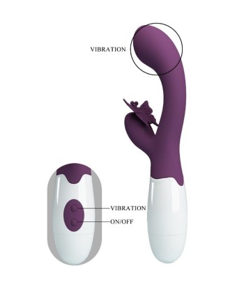PRETTY LOVE - BUTTERFLY KISS VIBRADOR RABBIT and ESTIMULADOR PUNTO G MORADO
