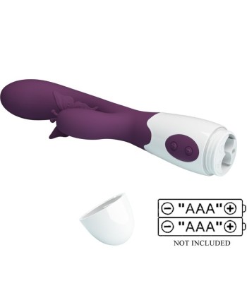 PRETTY LOVE - BUTTERFLY KISS VIBRADOR RABBIT and ESTIMULADOR PUNTO G MORADO