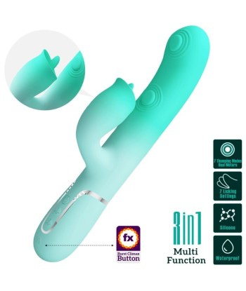 PRETTY LOVE - GIGI VIBRADOR RABBIT MULTIFUNCIÓN VERDE AGUA