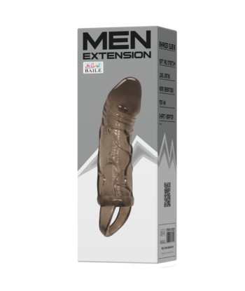 BAILE - FUNDA EXTENSORA PENE CON STRAP PARA TESTÍCULOS NEGRO 13.5 CM