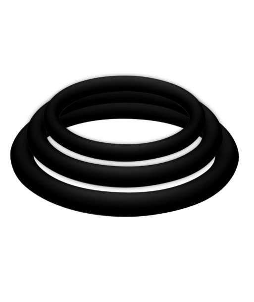 JOYDIVISION POTENZDUO - PLUS PACK 3 ANILLOS PARA PENE NEGRO - S, M, L