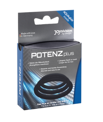 JOYDIVISION POTENZDUO - PLUS PACK 3 ANILLOS PARA PENE NEGRO - S, M, L
