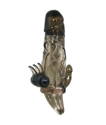 BAILE - BRAVE MAN FUNDA PENE ANAL Y CLITORIS VIBRADOR 16.5 CM NEGRO