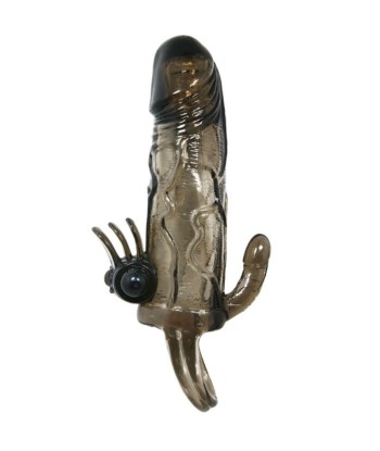 BAILE - BRAVE MAN FUNDA PENE ANAL Y CLITORIS VIBRADOR 16.5 CM NEGRO