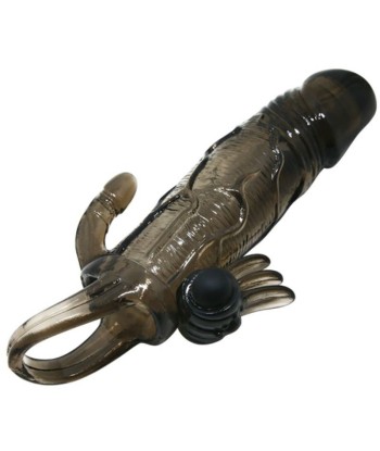 BAILE - BRAVE MAN FUNDA PENE ANAL Y CLITORIS VIBRADOR 16.5 CM NEGRO