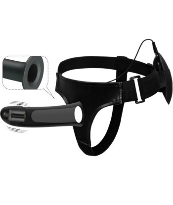 PRETTY LOVE - VITO STRAP ON CON DILDO HUECO Y VIBRACIÓN 17.3 CM