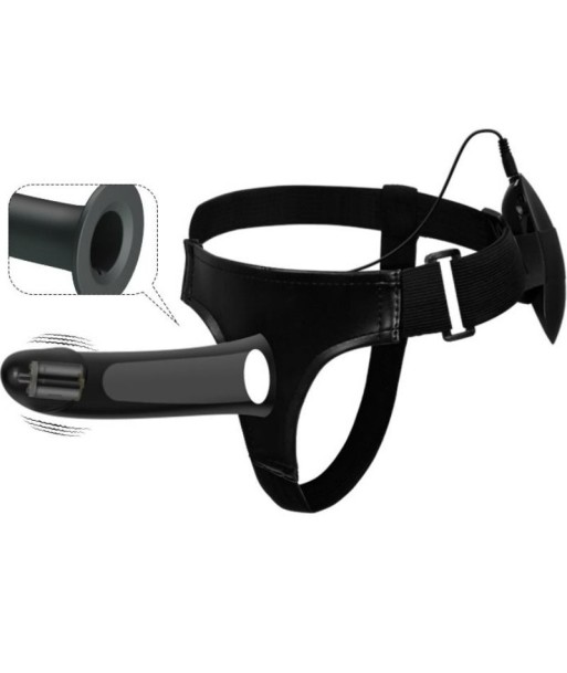 PRETTY LOVE - VITO STRAP ON CON DILDO HUECO Y VIBRACIÓN 17.3 CM