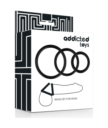 ADDICTED TOYS - SET ANILLOS PENE NEGRO