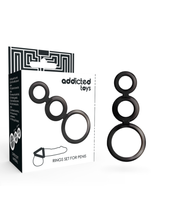 ADDICTED TOYS - SET ANILLOS PENE Y TESTÍCULOS - AHUMADO