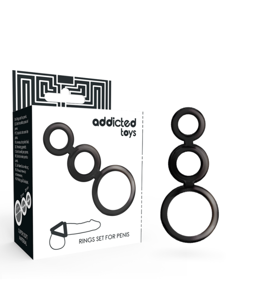 ADDICTED TOYS - SET ANILLOS PENE Y TESTÍCULOS - AHUMADO ADDICTED TOYS - SET ANILLOS PENE Y TESTÍCULOS - AHUMADO
