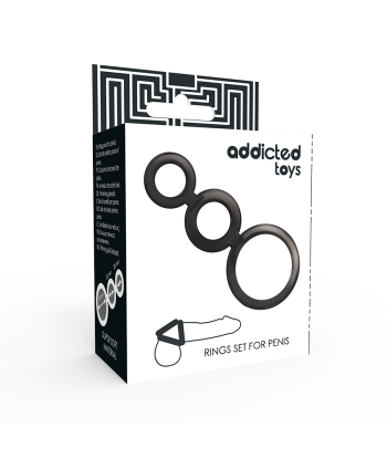 ADDICTED TOYS - SET ANILLOS PENE Y TESTÍCULOS - AHUMADO