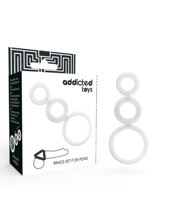 ADDICTED TOYS - SET ANILLOS PENE Y TESTÍCULOS CLEAR