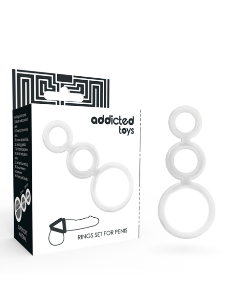 ADDICTED TOYS - SET ANILLOS PENE Y TESTÍCULOS CLEAR ADDICTED TOYS - SET ANILLOS PENE Y TESTÍCULOS CLEAR
