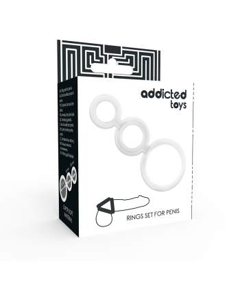 ADDICTED TOYS - SET ANILLOS PENE Y TESTÍCULOS CLEAR
