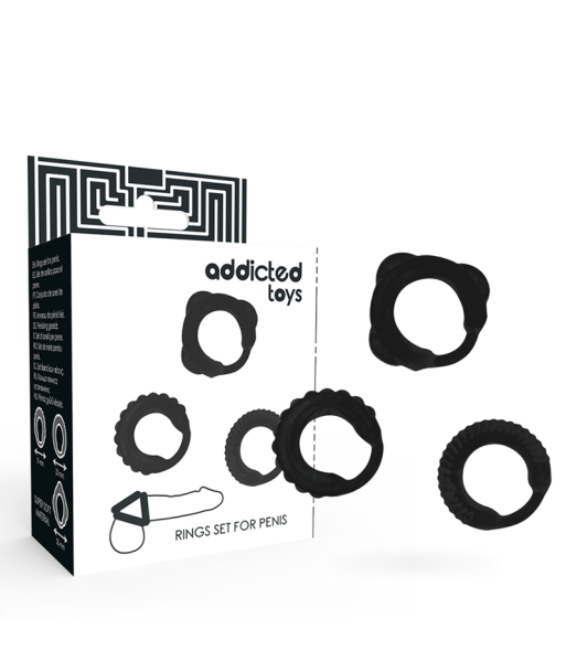 ADDICTED TOYS - SET 3 ANILLOS PENE NEGRO ADDICTED TOYS - SET 3 ANILLOS PENE NEGRO