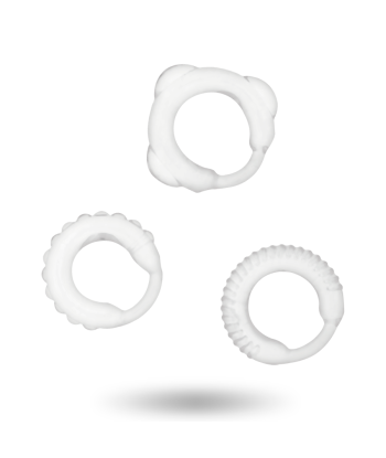 ADDICTED TOYS - SET 3 ANILLOS PENE CLEAR