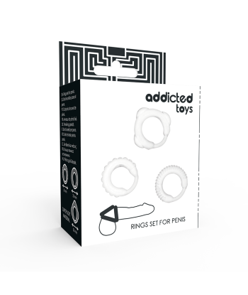 ADDICTED TOYS - SET 3 ANILLOS PENE CLEAR