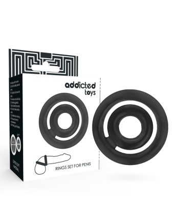 ADDICTED TOYS - POTENZ SET ANILLOS PENE NEGRO
