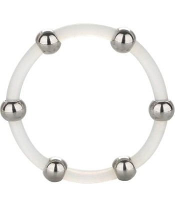 CALEXOTICS - ANILLO DE SILICONA CON CUENTAS DE ACERO TALLA XL