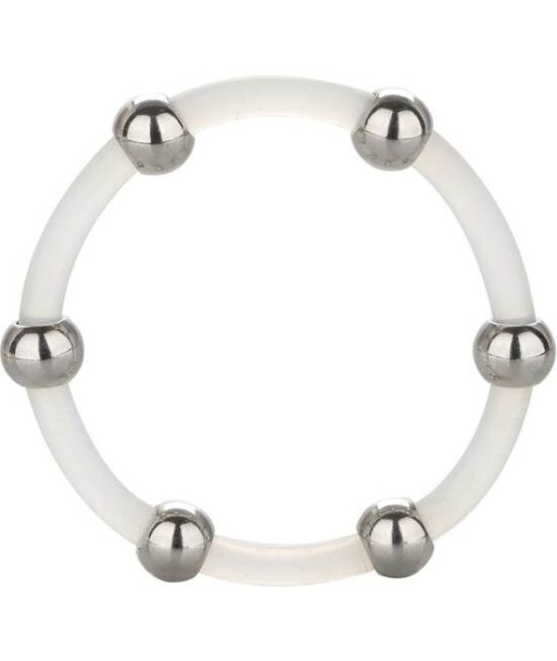 CALEXOTICS - ANILLO DE SILICONA CON CUENTAS DE ACERO TALLA XL CALEXOTICS - ANILLO DE SILICONA CON CUENTAS DE ACERO TALLA XL