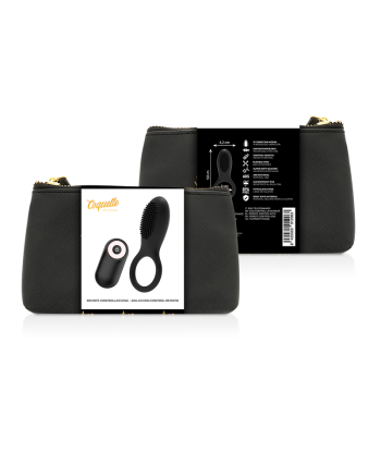 COQUETTE CHIC DESIRE - ANILLO VIBRADOR CONTROL REMOTO RECARGABLE NEGRO - GOLD